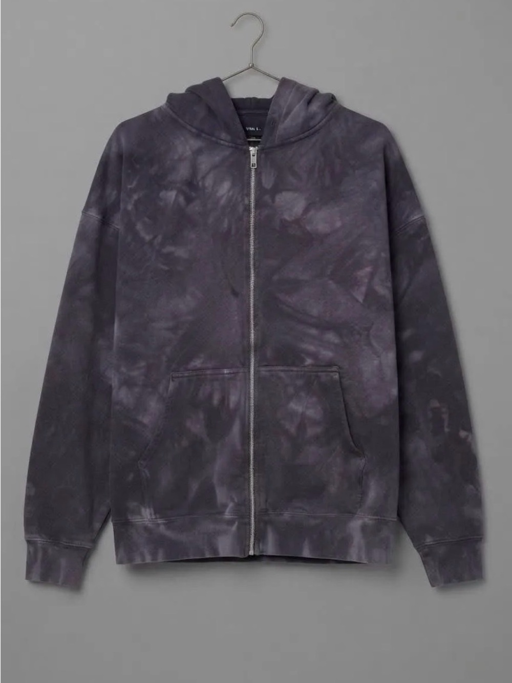 Brandy Melville Charcoal/ Purple Tie-Dye Zip Hoodie